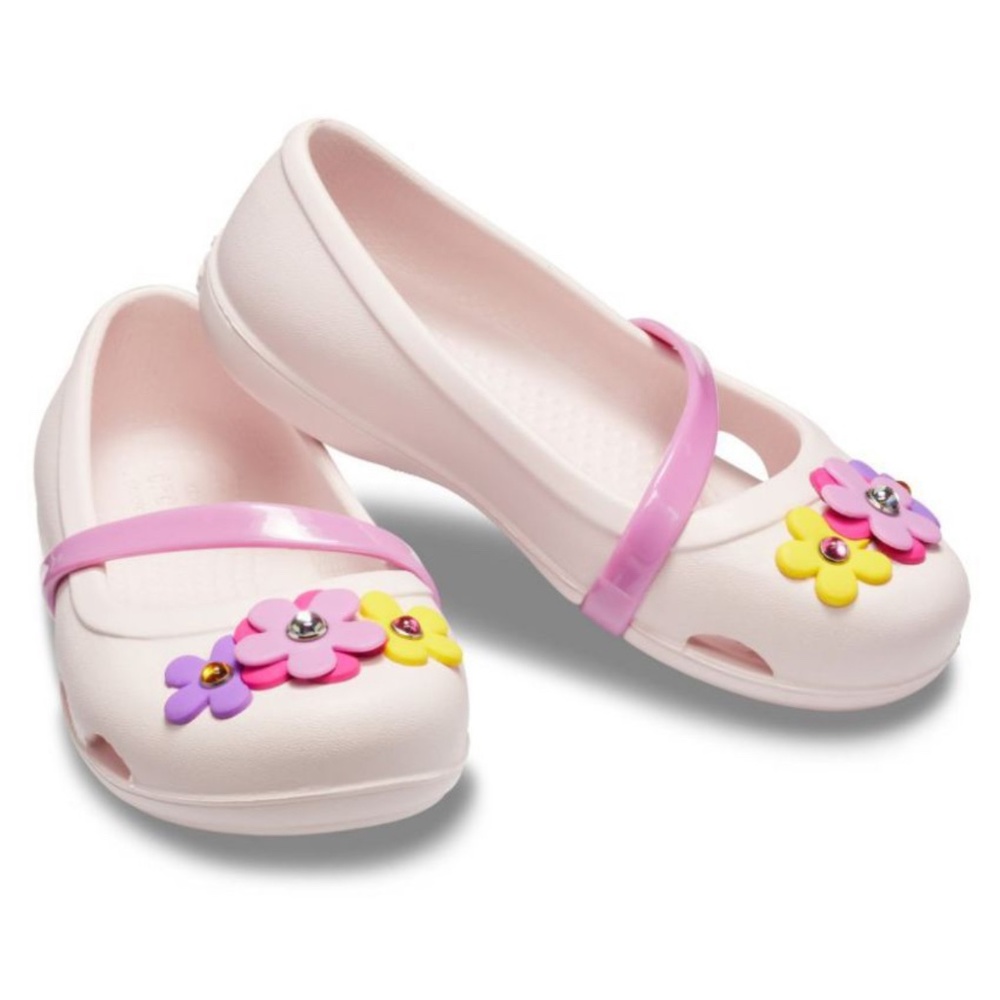 CROCS Lina Flower Pink Slip on Ballet Flats Toddler size 8 - Picture 7 of 7